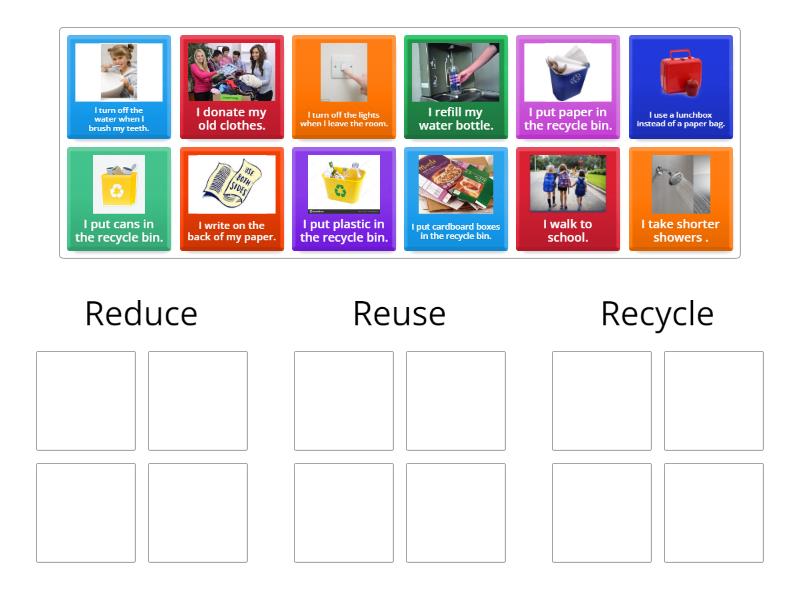 Reduce, Reuse, and Recycle - Ordenar por grupo