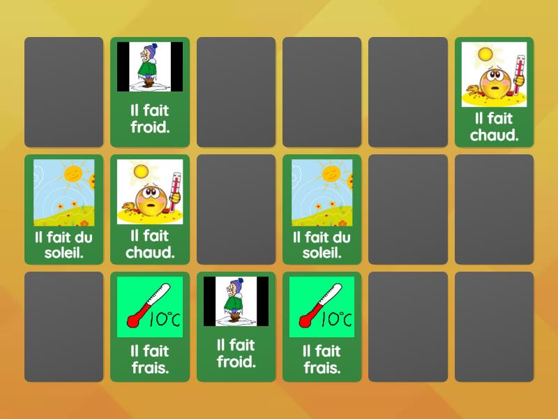 Quel temps fait-il? - Matching pairs