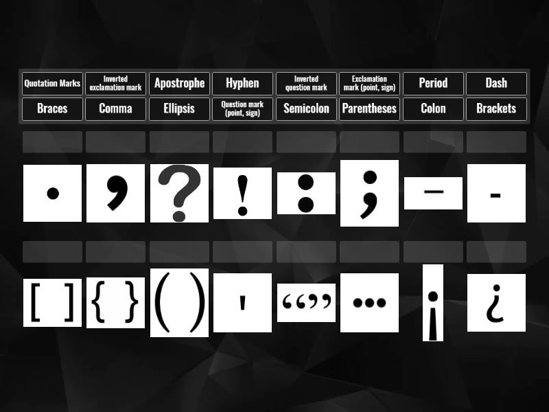 WHAT ARE THE 16 PUNCTUATION MARKS visual data 3