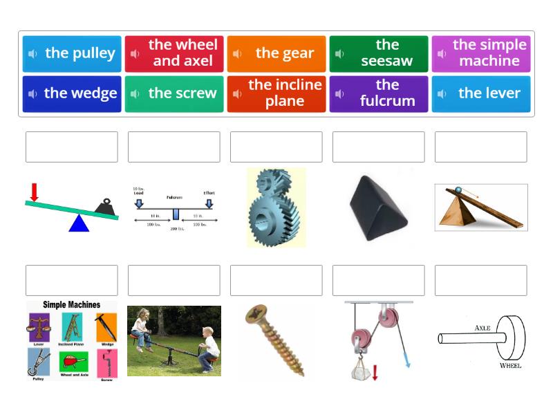 Simple Machines - grade 5 - Match up