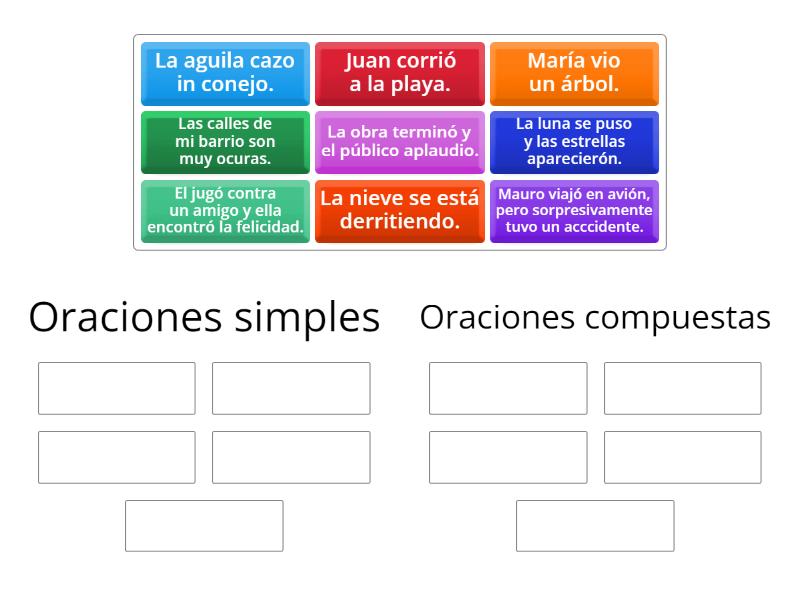 Oraciones simples y compuestas. - Group sort