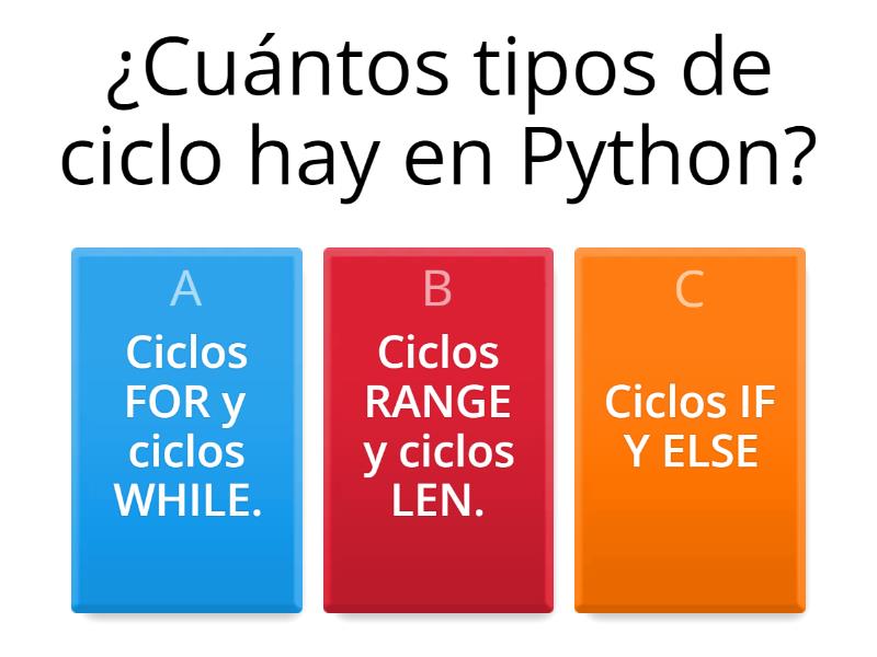 CICLO FOR Y WHILE - Cuestionario
