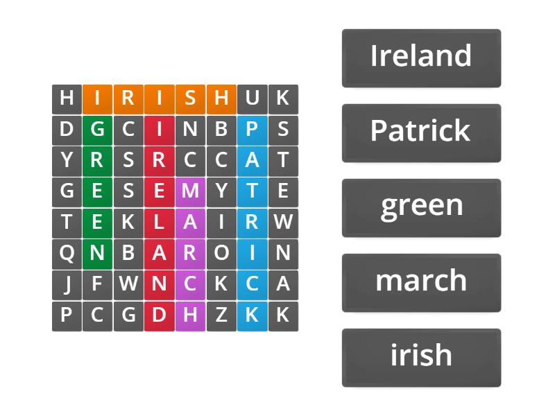 ST. PATRICK - Wordsearch