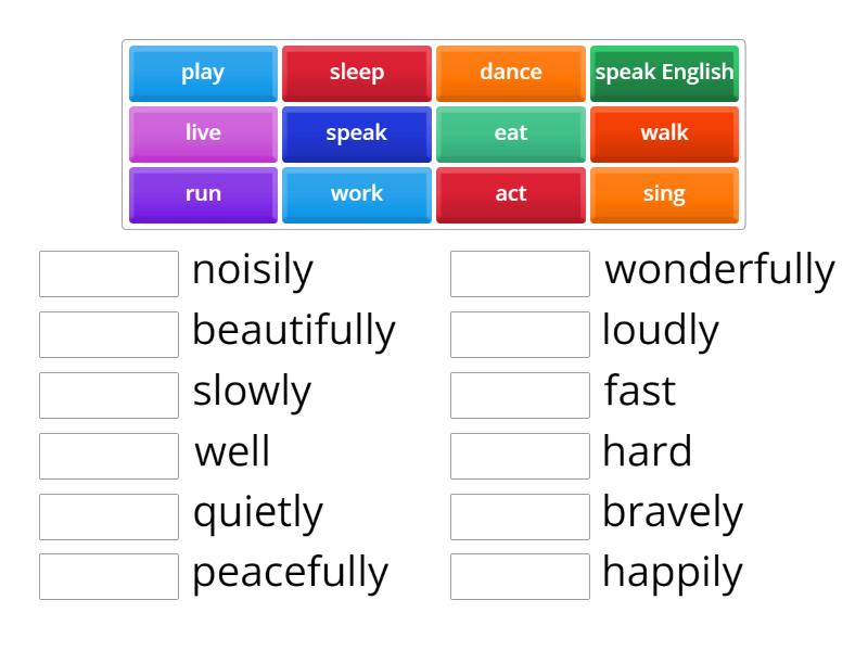 verb + adverb match - Match up