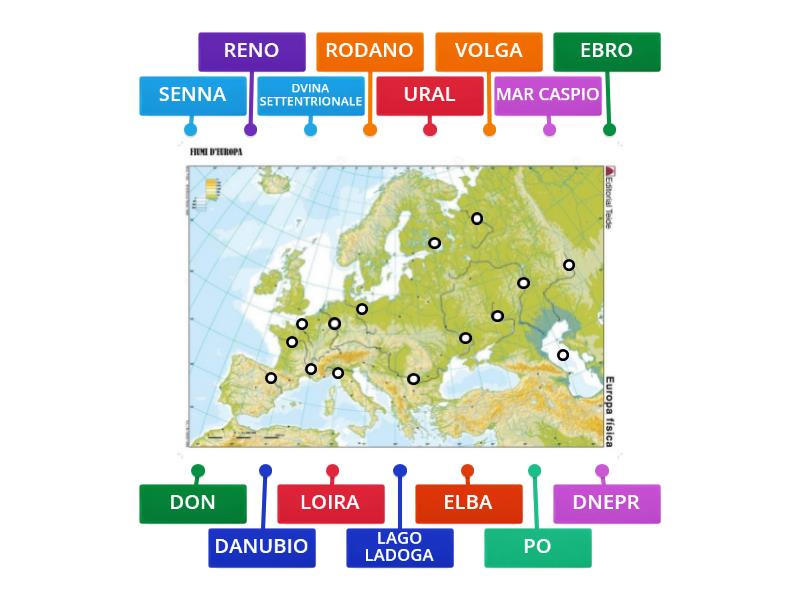 Fiumi E Laghi Europei Labelled Diagram