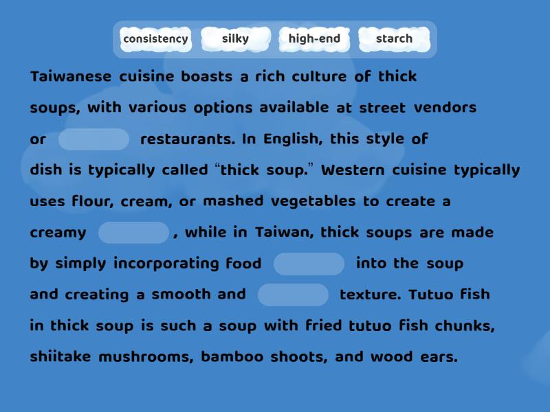 Fried Tutuo Fish (Spanish Mackerel) in Thick Soup Complete the sentence
