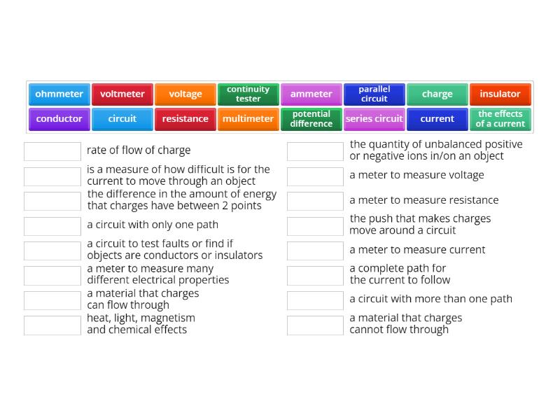 electrical-words-definitions-match-up