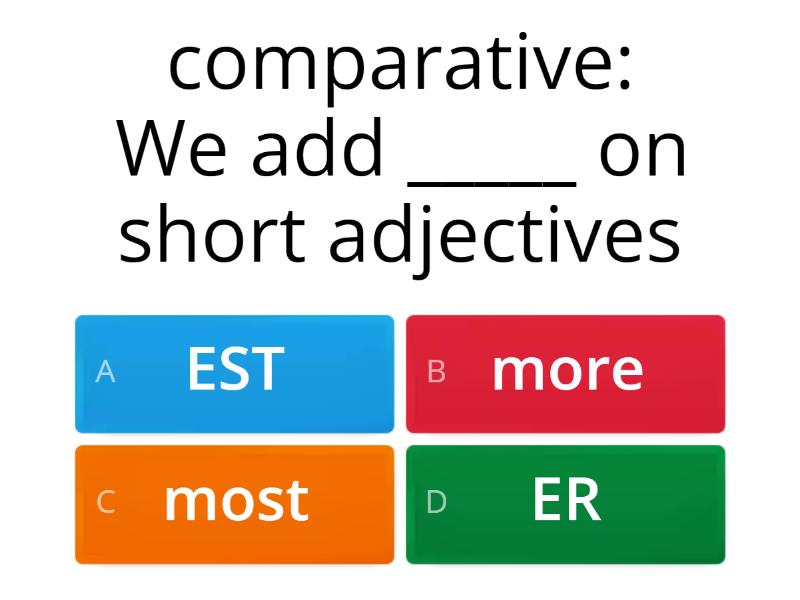 Comparative and Superlative quiz - Cuestionario