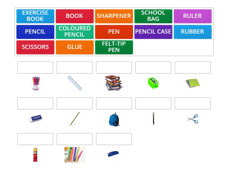 SCHOOL OBJECTS - Match up