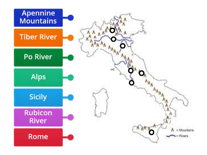 Apennine Peninsula Map - Labelled diagram