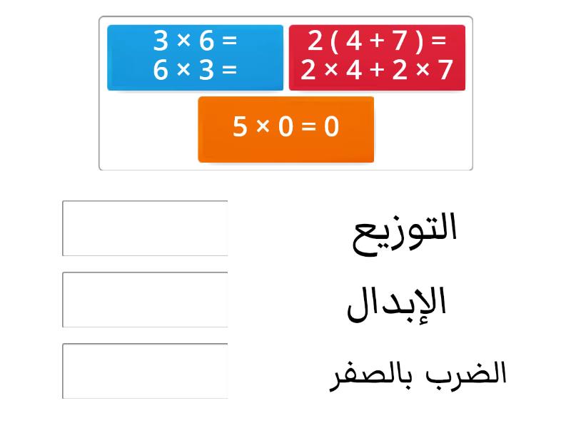 خصائص عملية الضرب - Match Up