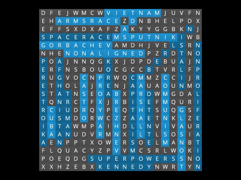 Cold War & Collapse of Communism Word Search - Wordsearch