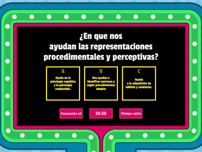 Aprendamos las Representaciones Mentales - Gameshow quiz
