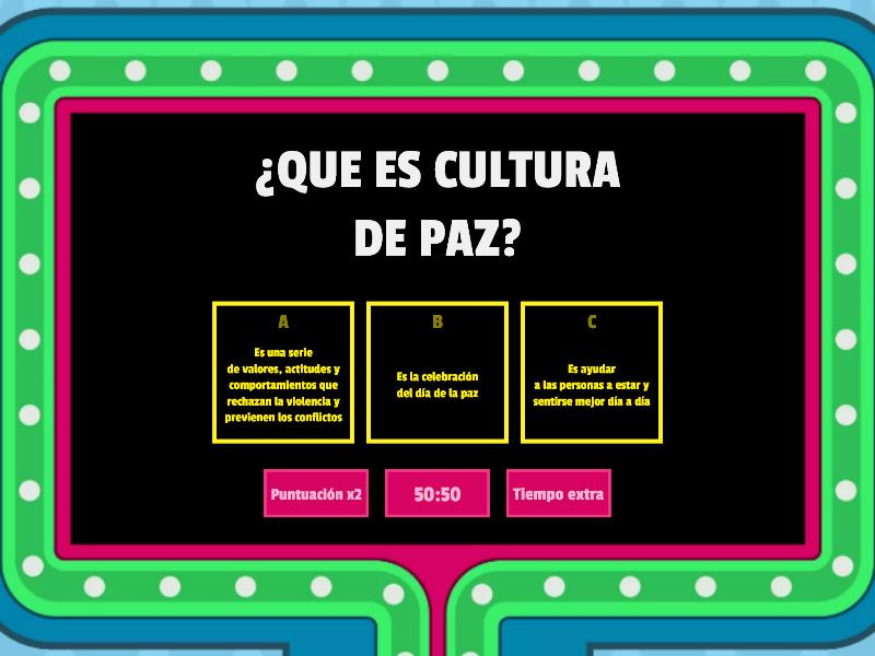 Concurso Sobre La Paz Y La Violencia Gameshow Quiz