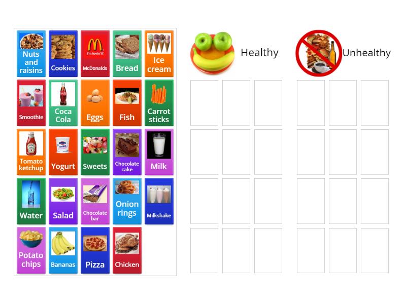 Healthy or Unhealthy Food and Drinks? - Group sort