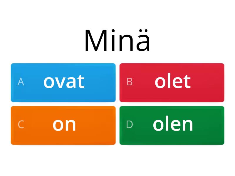 Kohteen Olla-verbi Kopio - Quiz