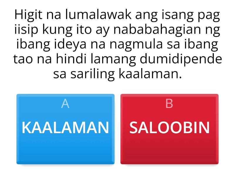 Maikling Pagsusulit Tungkol Sa Replektibong Sanaysay - Quiz