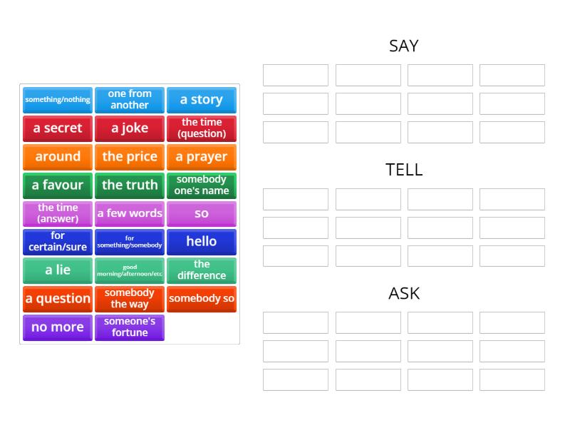 Spotlight_Grammar_Module6(TELL/SAY/ASK) - Group sort