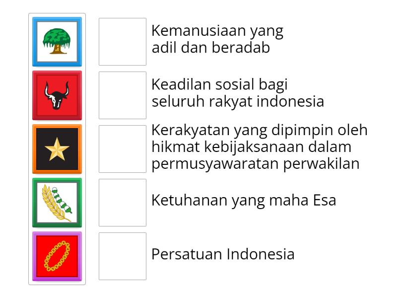 Quiz kelas 2 - Simbol pancasila - Match up