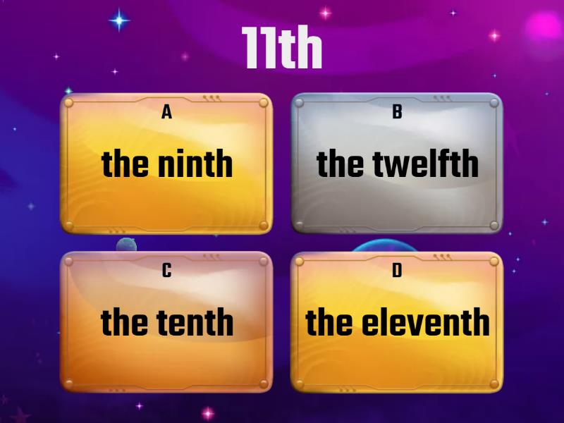 Ordinal numbers 1st-12th (2) - Quiz