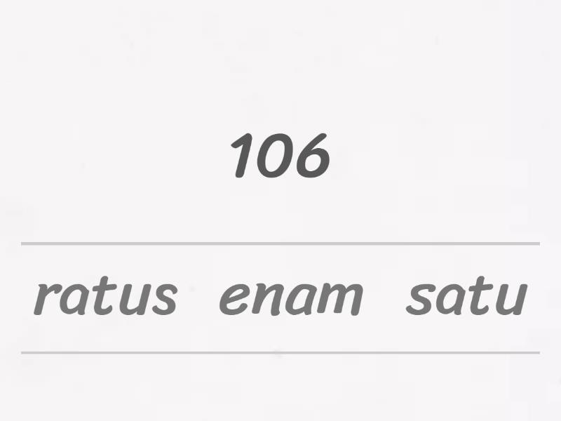 Nombor dalam perkataan (ratus) - Unjumble