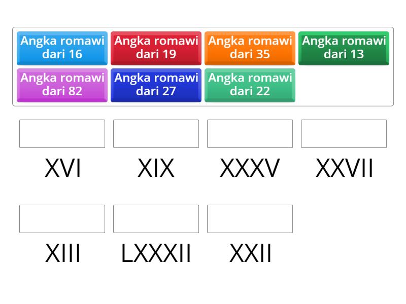 Kuis Bilangan Romawi (math Club) - Match Up