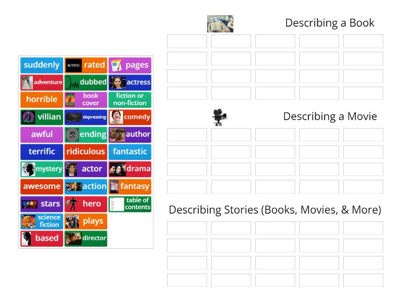 Describing Entertainment 1 Group sort