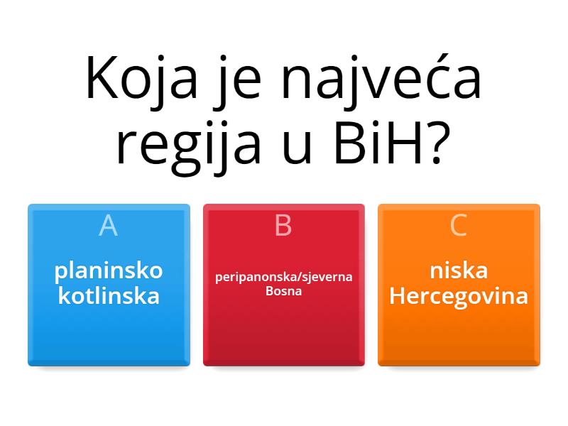 Bosna I Hercegovina - Quiz