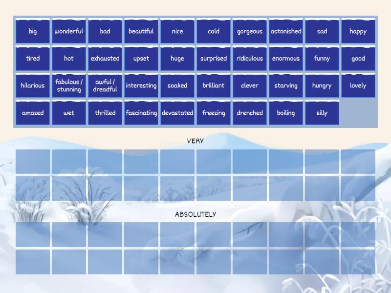 Extreme Adjectives Headway Upp Unit Group Sort