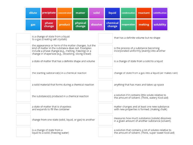Ms. Hess-Mahan's Class - Match up