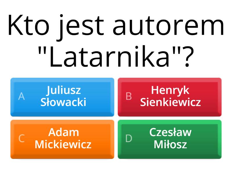 Sprawdzian Ze Znajomości Lektury "Latarnik" - Test