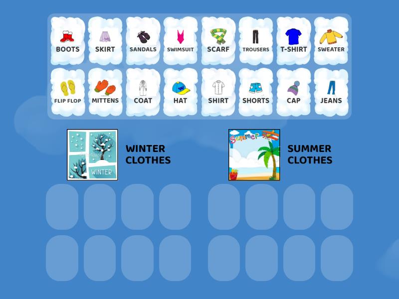 WINTER/SUMMER CLOTHES - Group sort