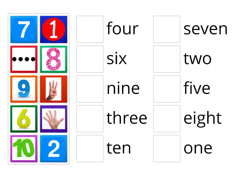 NUMBERS AND WORDS - Match up