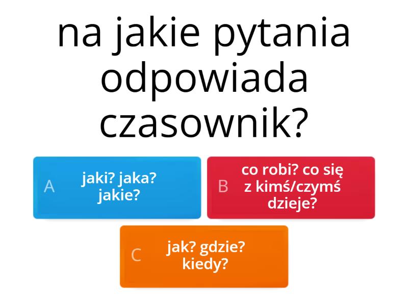 Na Jakie Pytania Odpowiada Celownik Powtórzenie części mowy klasa 4 - Test