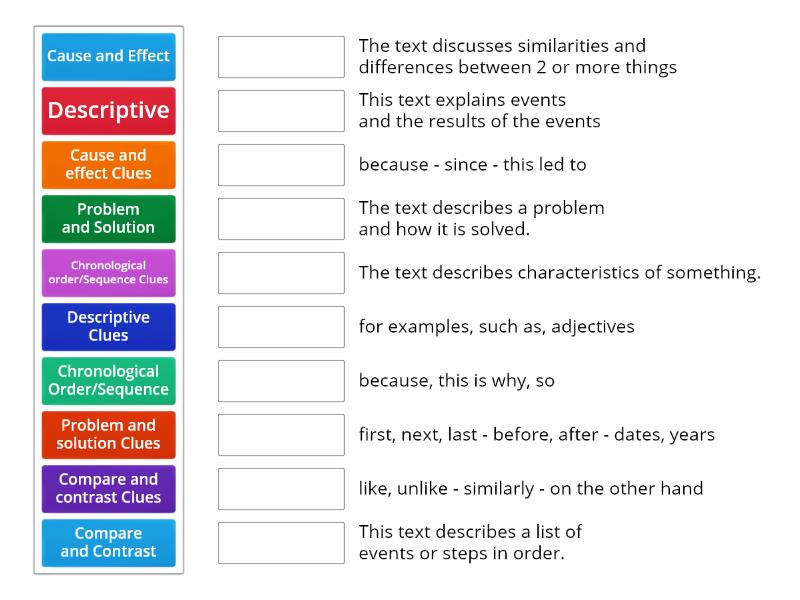 text-structure-key-words-match-up