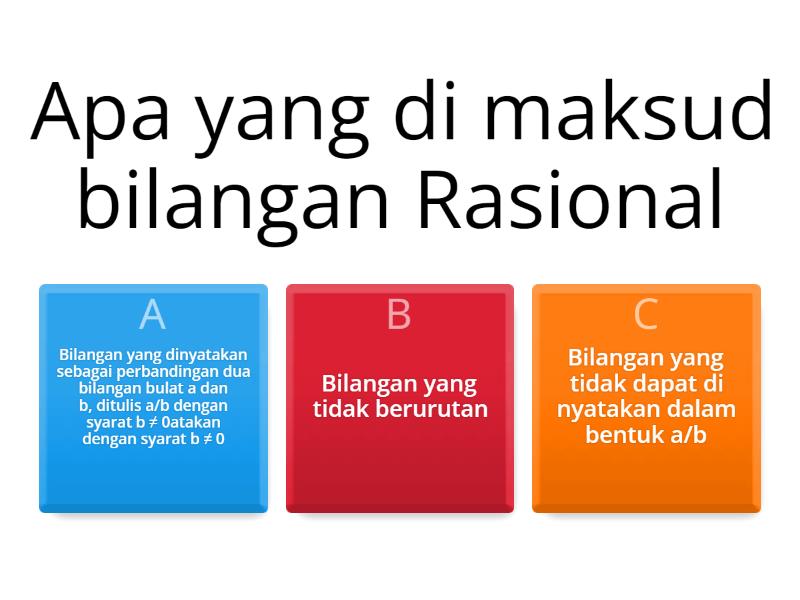 Bilangan Rasional Dan Irasional - Quiz