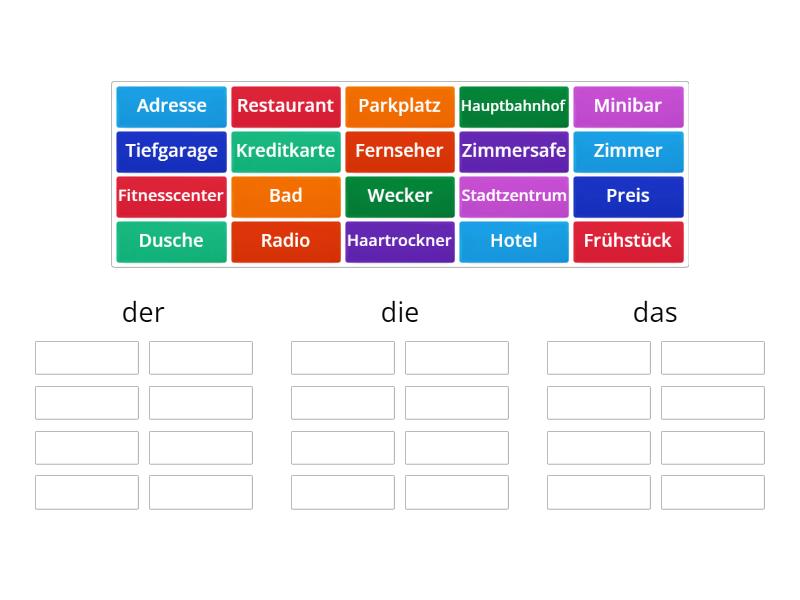 der die das - Group sort