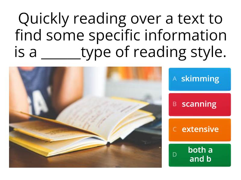 SKIMMING AND SCANNING () - Quiz