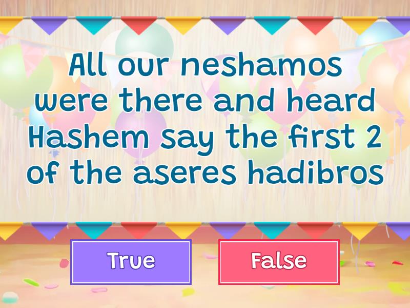 Shavuos - True or false