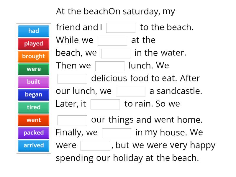 RECOUNT TEXT - Complete the sentence