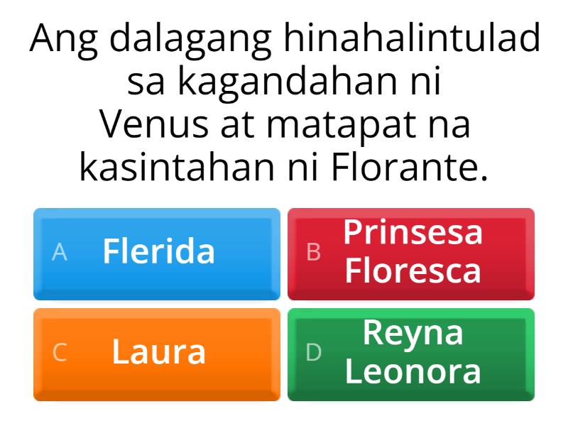 Maikling Pagsusulit Mahahalagang Tauhan Ng Florante At Laura Test 9632