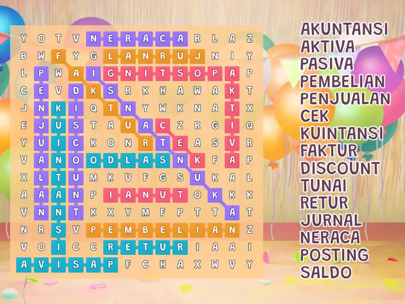 Dasar-dasar Akuntansi dan Keuangan Lembaga (mencari kata) - Wordsearch