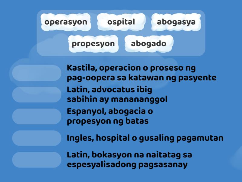 Gawain 1: Panuto: Hanapin Ang Katambal Ng Salitang Nasa Hanay A Sa ...