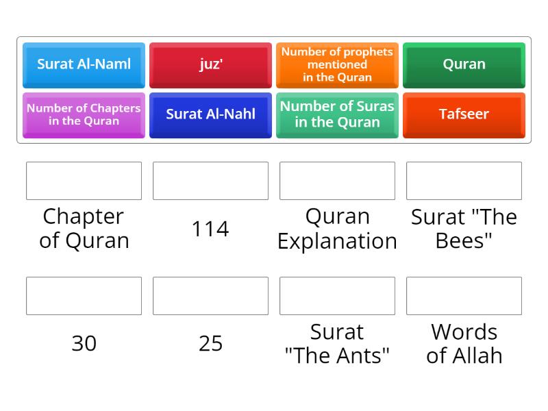 Test your Quran Knowledge - Match up