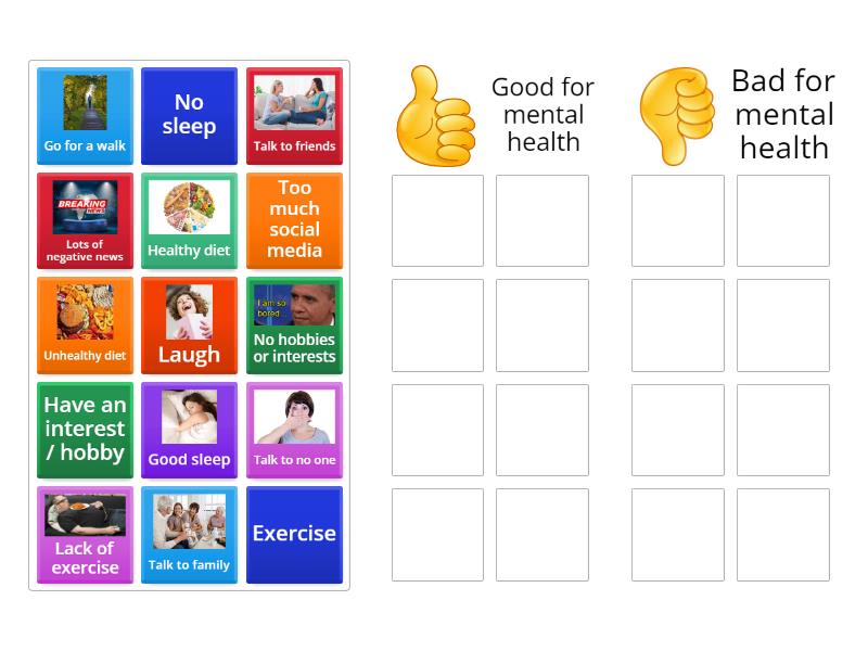 PSHE Mental Wellbeing - Group sort