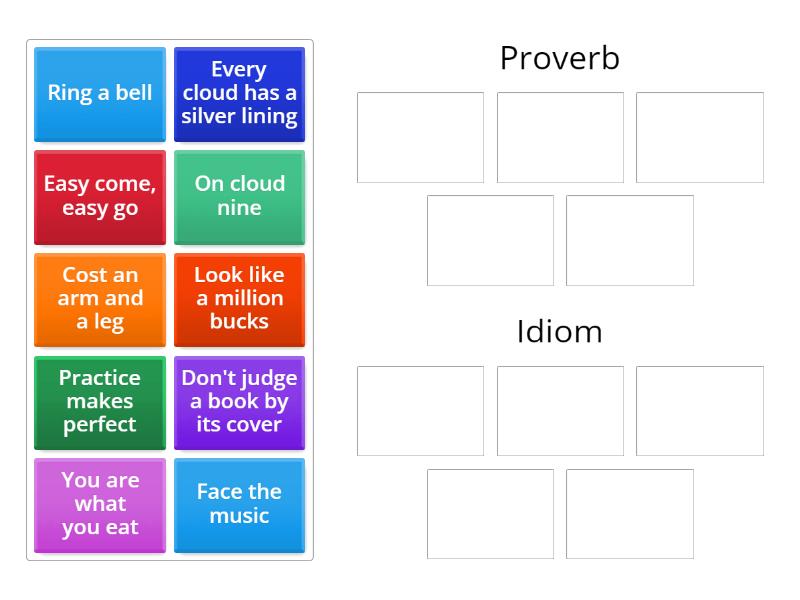 Proverb vs Idiom - Group sort