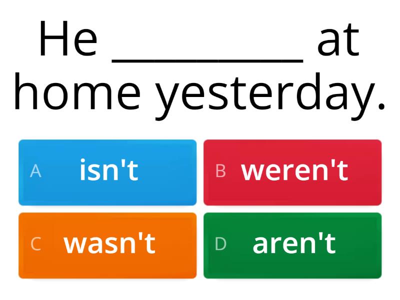 Verb To BE Past Simple (was / Were) - Quiz