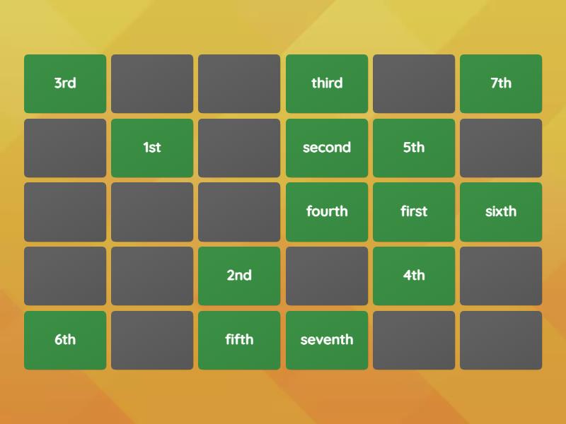 Ordinal numbers - Matching pairs