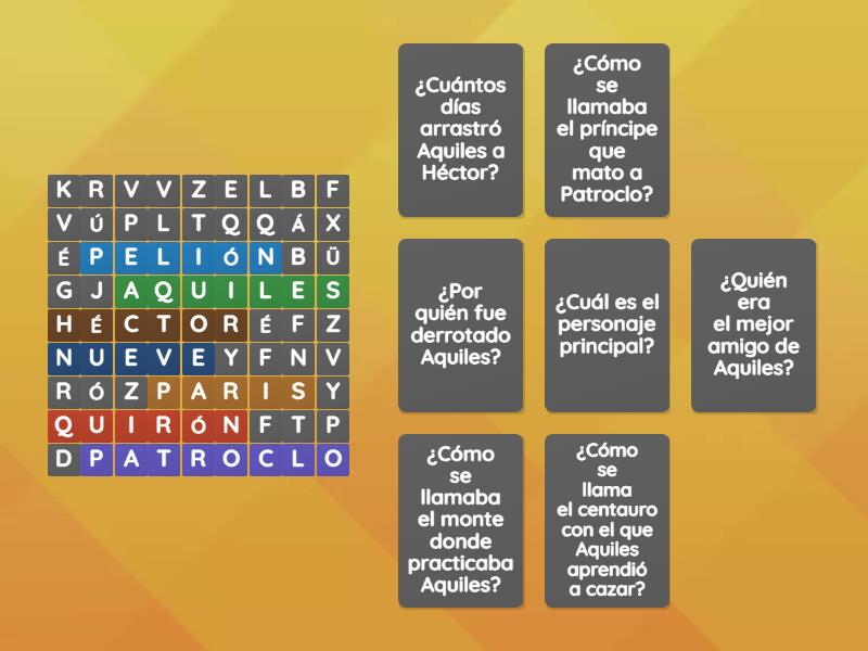 El Talón de Aquiles - Wordsearch