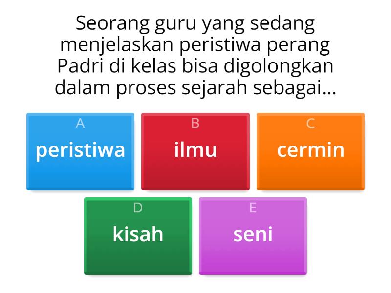 Kuis - Sejarah Sebagai Ilmu, Peristiwa, Kisah Dan Seni - Cuestionario